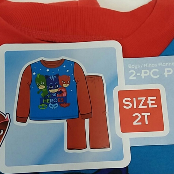 NEW PJ MASKS 2 PIECE FLANNEL PAJAMAS - Picture 2 of 3
